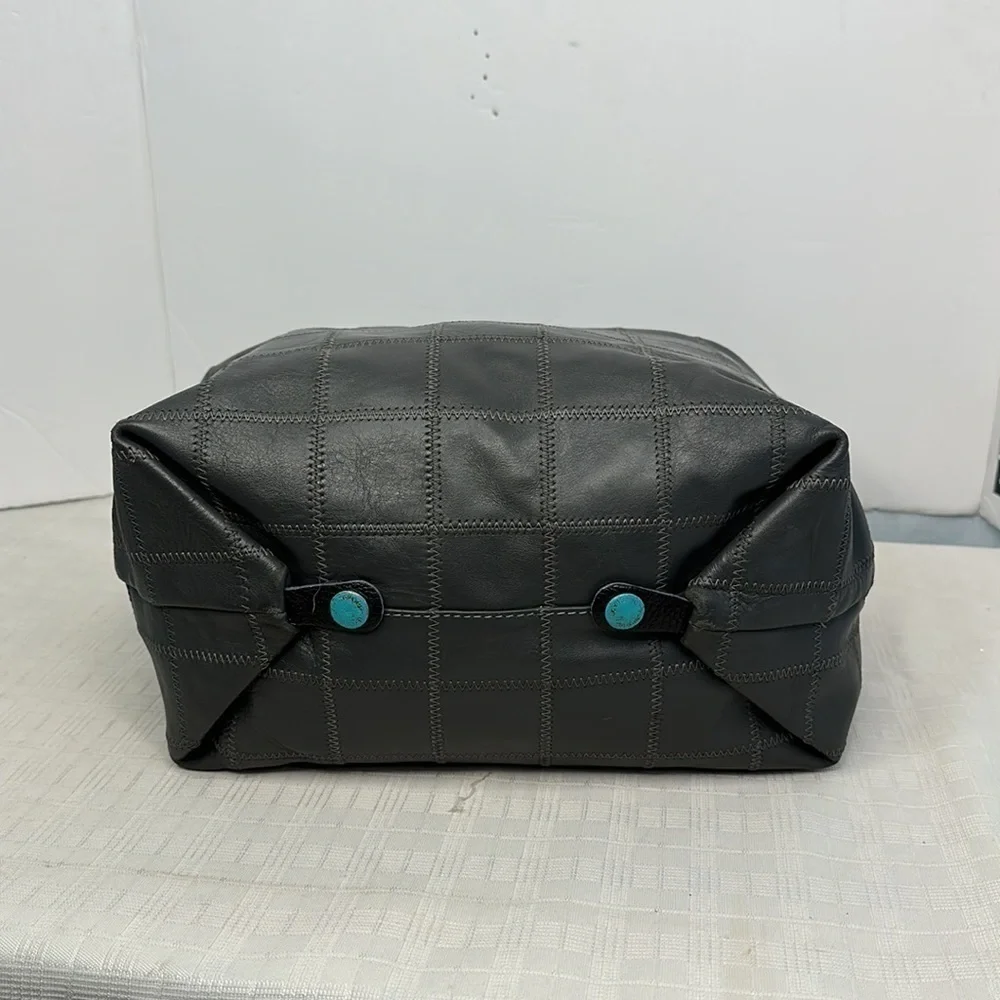 Gabs ITALIAN Tote Bag Blue Leather Woven Patchwork bag